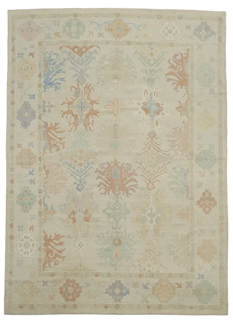 Handmade Wool Oushak Vegetable Dye Area Rug 9x12