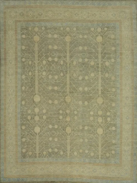 Vegetable Dye Wool Oushak Turkish Large Rug 12x14