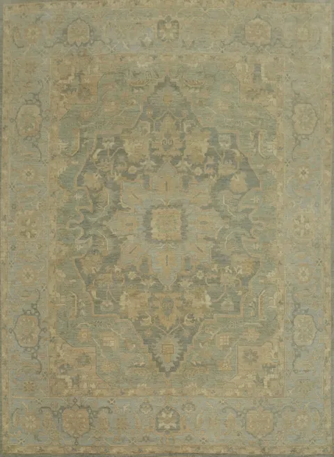 Vegetable Dye Wool Oushak Turkish Large Rug 12x14