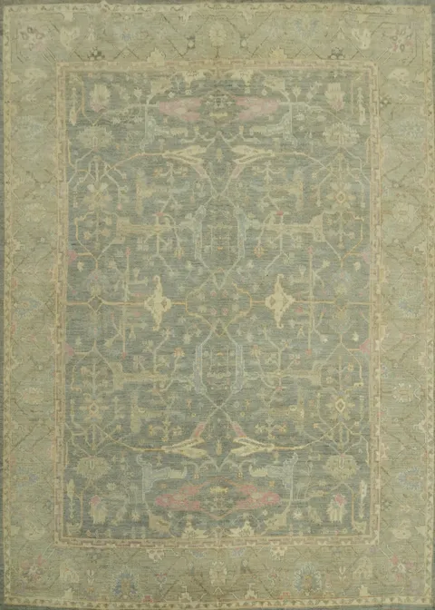 Vegetable Dye Wool Oushak Turkish Area Rug 8x10