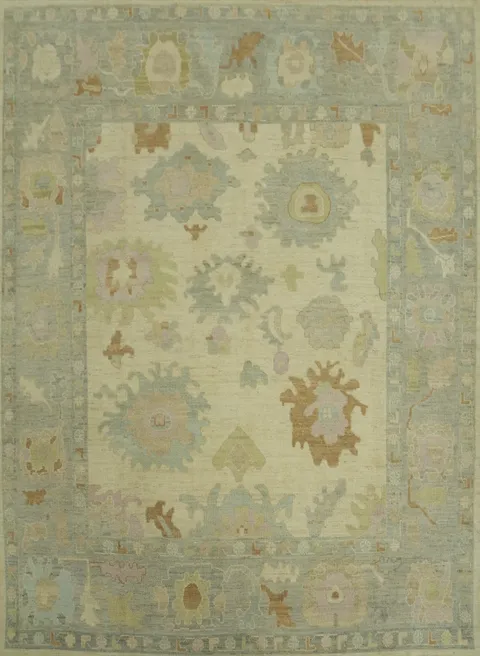 Vegetable Dye Wool Oushak Turkish Area Rug 8x10