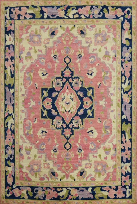Handmade Pink Oushak Vegetable Dye Area Rug 8x10