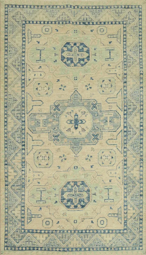 Vegetable Dye Wool Oushak Turkish Area Rug 5x8