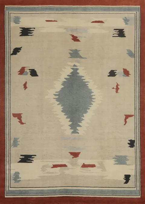Geometric Gabbeh Vegetable Dye Area Rug 9x12