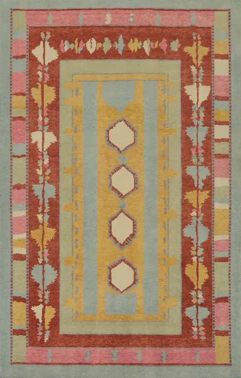 Geometric Gabbeh Vegetable Dye Area Rug 6x9