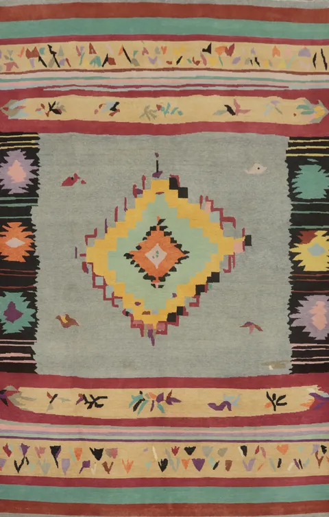 Geometric Gabbeh Vegetable Dye Area Rug 7x10