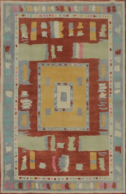 Handmade Wool Gabbeh Vegetable Dye Area Rug 6x9