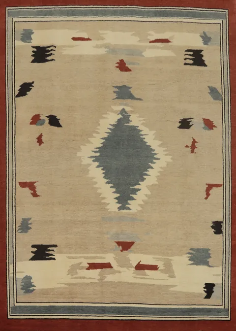 Geometric Gabbeh Vegetable Dye Area Rug 8x10
