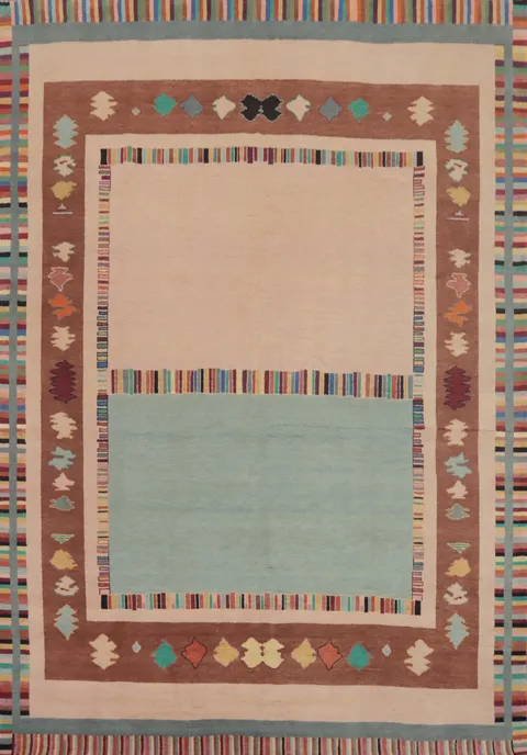 Vegetable Dye Gabbeh Turkish Area Rug 8x10