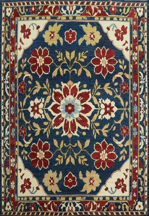 Handmade Blue Oushak Vegetable Dye Area Rug 9x11