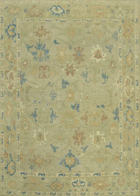 Vegetable Dye Wool Oushak Turkish Area Rug 8x10