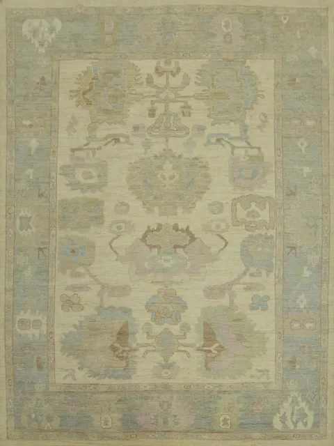 Vegetable Dye Wool Oushak Turkish Area Rug 8x10