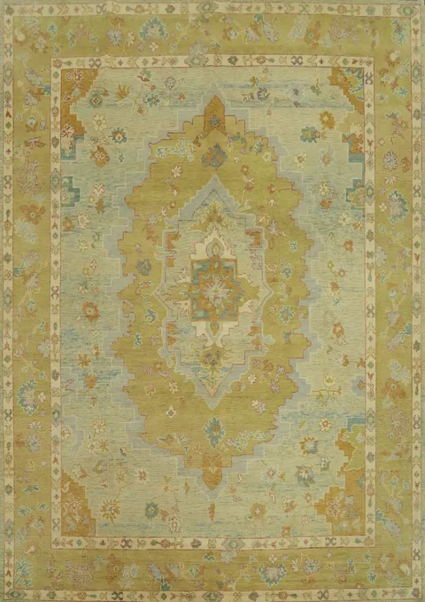 Vegetable Dye Wool Oushak Turkish Area Rug 8x10