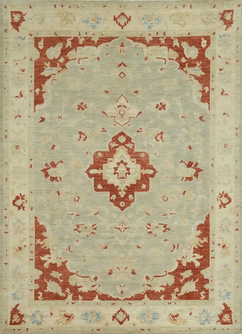 Vegetable Dye Wool Oushak Turkish Area Rug 9x12