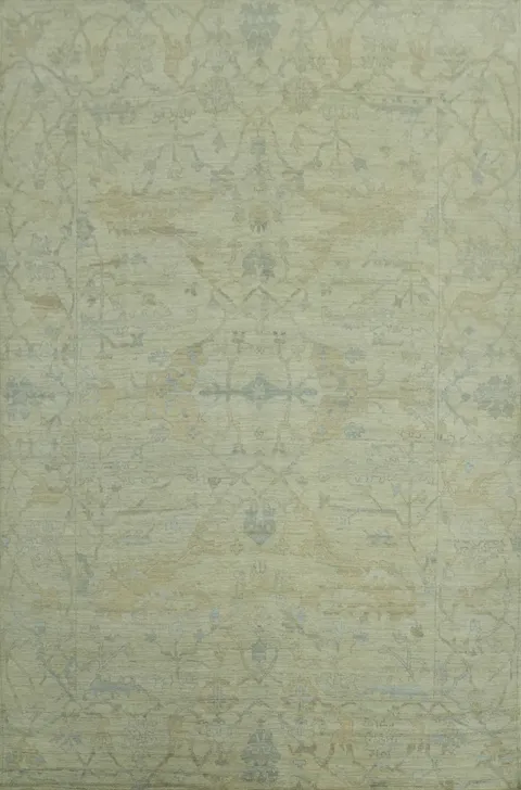All-Over Floral Oushak Vegetable Dye Area Rug 9x12