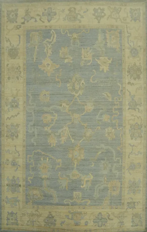 Handmade Wool Oushak Vegetable Dye Area Rug 9x12