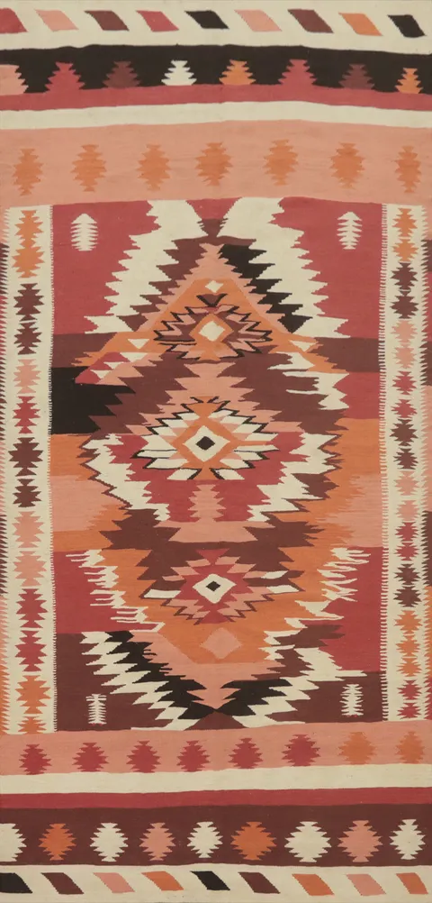 Flat Weave Wool Kilim Oriental Area Rug 5x12
