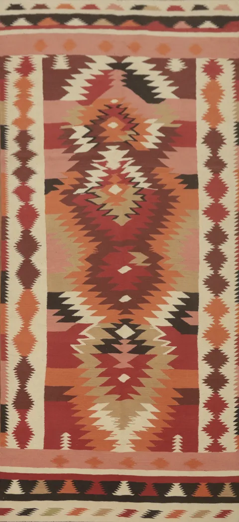 Flat Weave Wool Kilim Oriental Area Rug 5x12