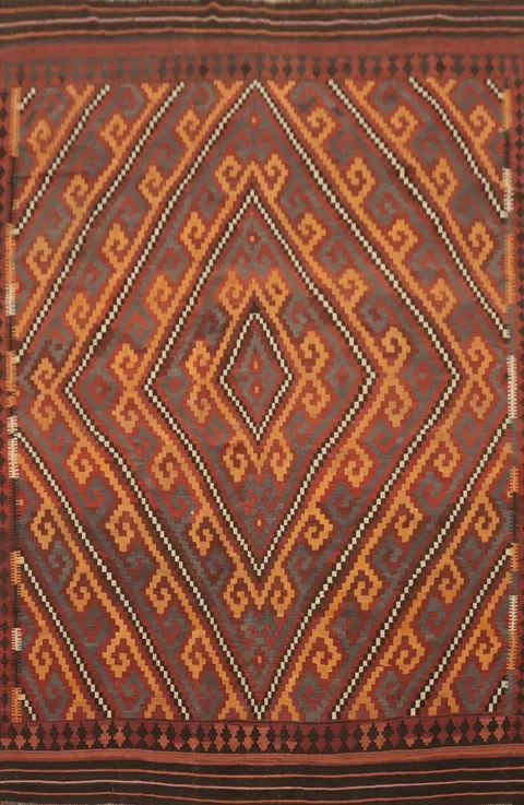 Vegetable Dye Wool Kilim Oriental Area Rug 8x12