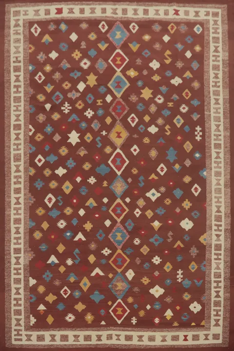 Geometric Kilim Wool Oriental Area Rug 10x13