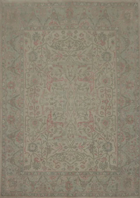 All-Over Floral Oushak Vegetable Dye Area Rug 8x10