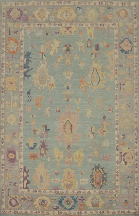 Handmade Wool Oushak Turkish Area Rug 9x12