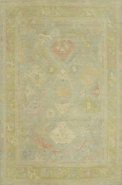 Handmade Wool Oushak Turkish Area Rug 9x12