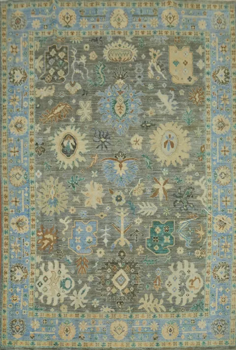 Vegetable Dye Wool Oushak Turkish Area Rug 8x10