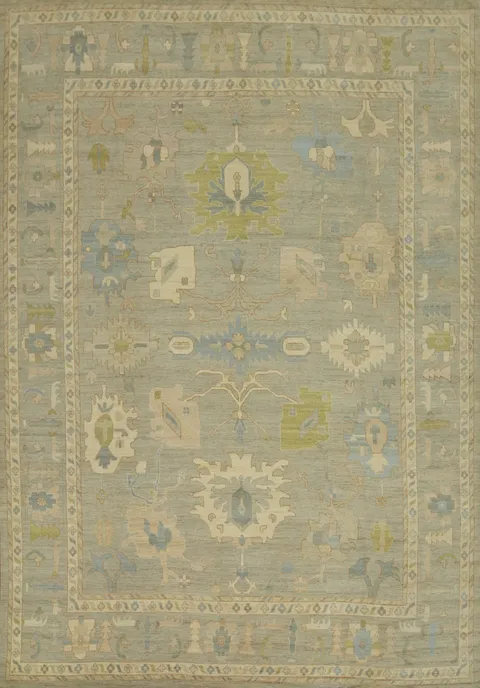 Vegetable Dye Wool Oushak Turkish Large Rug 12x15