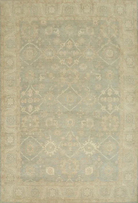 Vegetable Dye Wool Oushak Turkish Area Rug 9x12