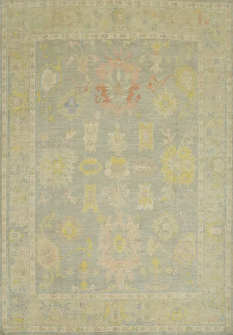Vegetable Dye Wool Oushak Turkish Area Rug 8x10