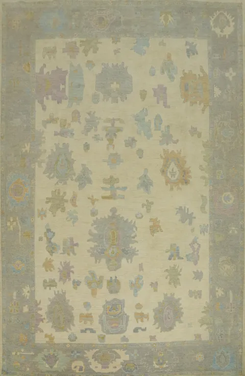 Vegetable Dye Wool Oushak Turkish Area Rug 10x13