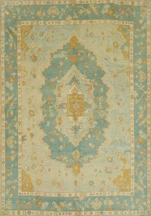 Vegetable Dye Wool Oushak Turkish Area Rug 8x10