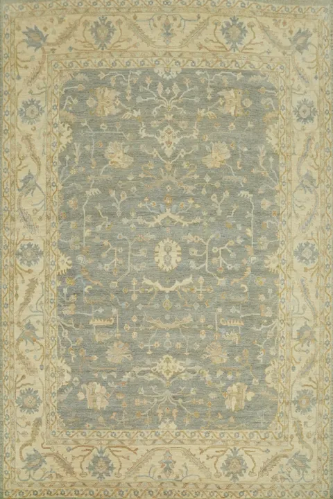 Handmade Floral Oushak Vegetable Dye Area Rug 9x12