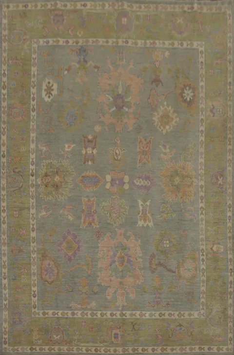 Handmade Gray Oushak Vegetable Dye Area Rug 8x10