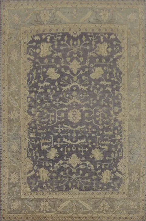 Vegetable Dye Wool Oushak Turkish Area Rug 9x12