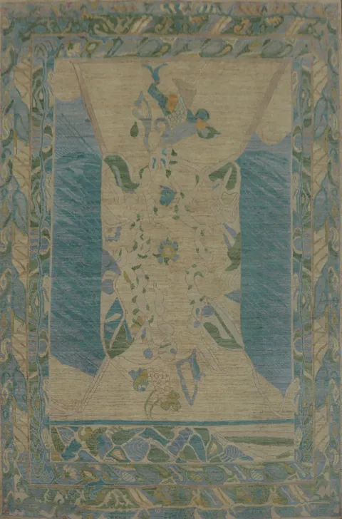 Vegetable Dye Wool Oushak Turkish Area Rug 9x12