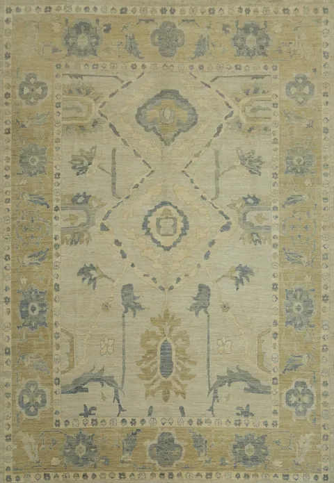 Vegetable Dye Wool Oushak Turkish Large Rug 12x14