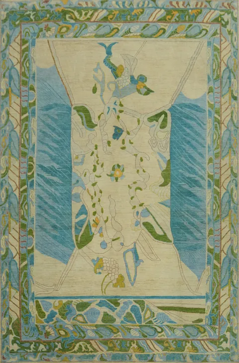 Vegetable Dye Wool Oushak Turkish Large Rug 13x18
