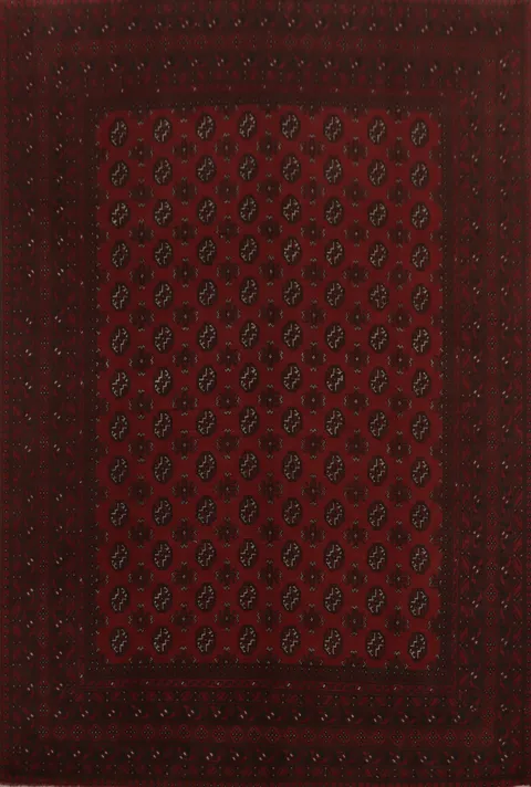 Geometric Red Balouch Afghan Area Rug 8x11