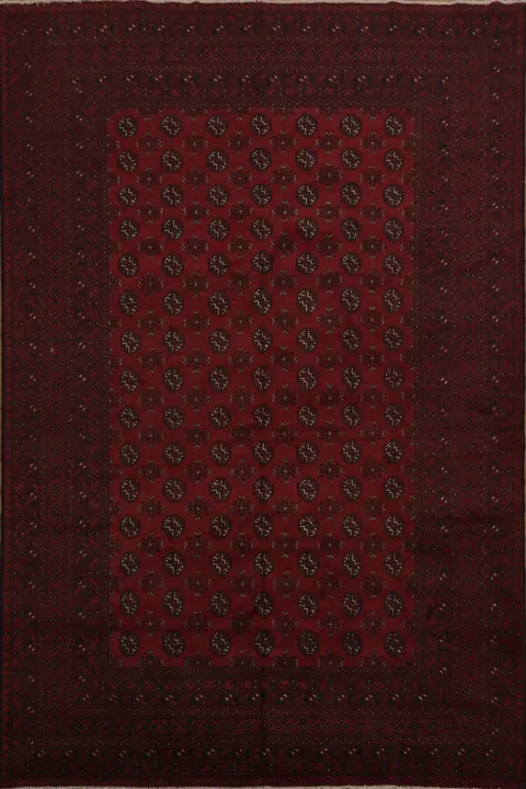 Geometric Red Balouch Afghan Area Rug 8x11