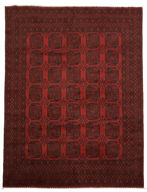 Elephant Foot Red Balouch Afghan Area Rug 10x13