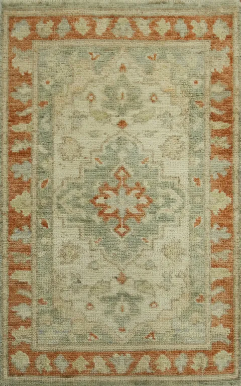 Vegetable Dye Oushak Turkish Accent Rug 2x3