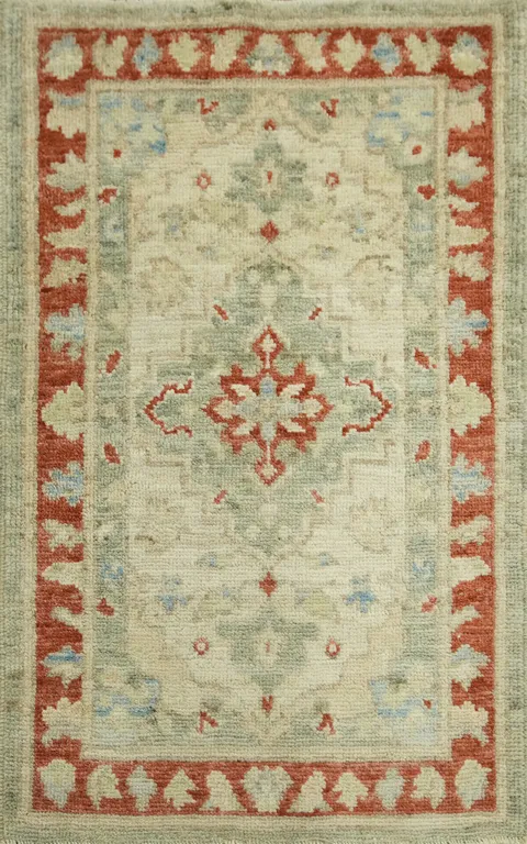 Handmade Wool Oushak Vegetable Dye Accent Rug 2x3