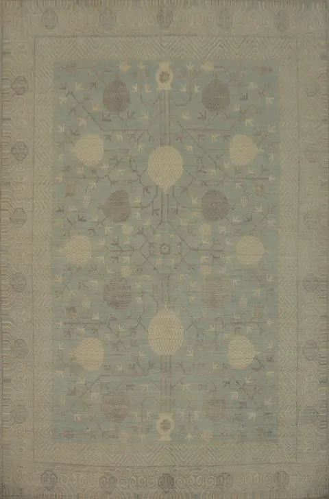 Vegetable Dye Wool Oushak Turkish Area Rug 9x12