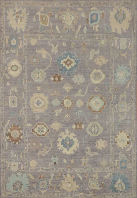 All-Over Floral Wool Oushak Vegetable Dye Area Rug 8x10