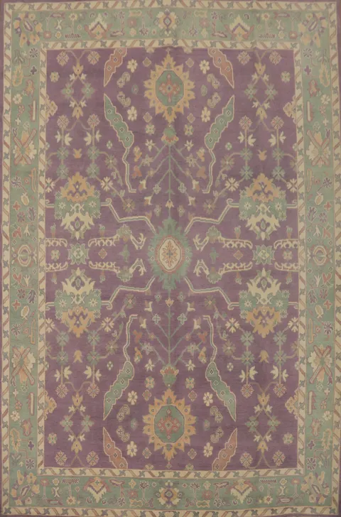 Vegetable Dye Wool Oushak Turkish Area Rug 9x12