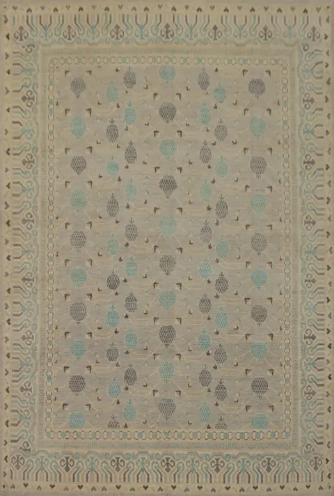 Vegetable Dye Wool Oushak Turkish Area Rug 8x10