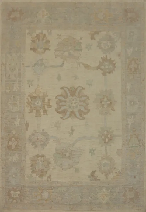 Vegetable Dye Wool Oushak Turkish Area Rug 8x10