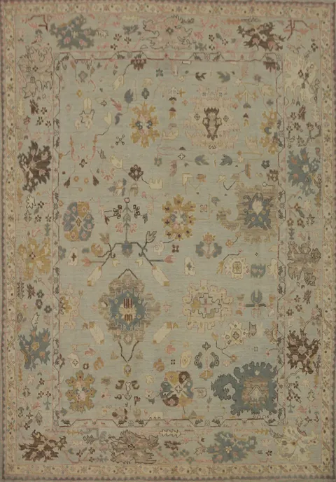 Vegetable Dye Wool Oushak Turkish Area Rug 8x10